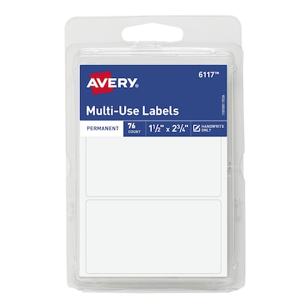 Avery All-Purpose Labels, 1.5 x 2.75", PK76 6117