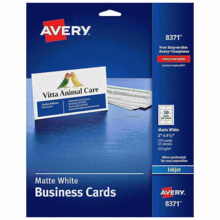 Avery Business Cards 2" x 3.5", Sure Fe, PK250 8371