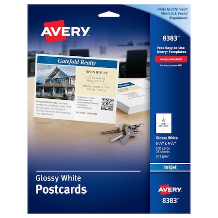 Avery Postcards, Glossy, Two-Sided 8383