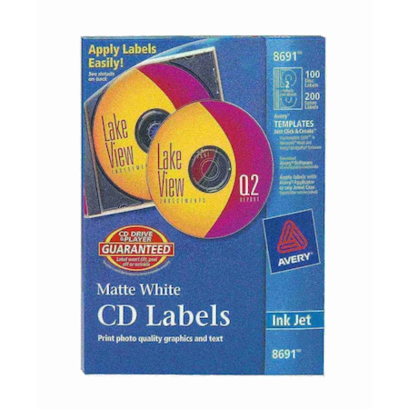 Avery CD Labels, Matte White 8691