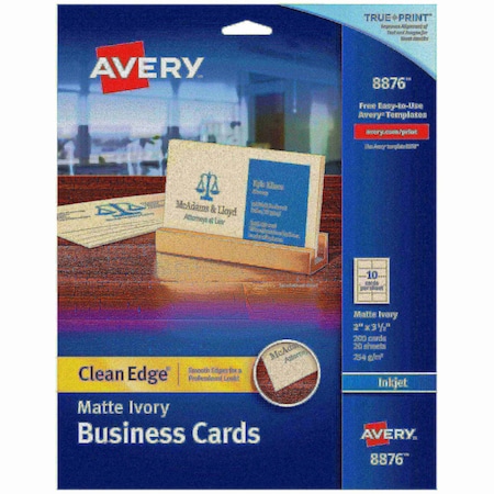 Avery Clean Edge Business Cards, True P, PK200 8876
