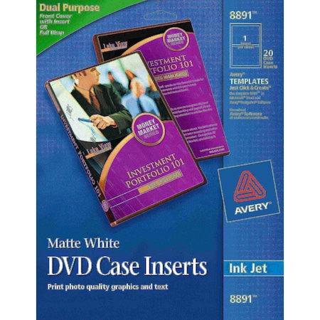 Avery Matte White DVD Case Inserts 8891