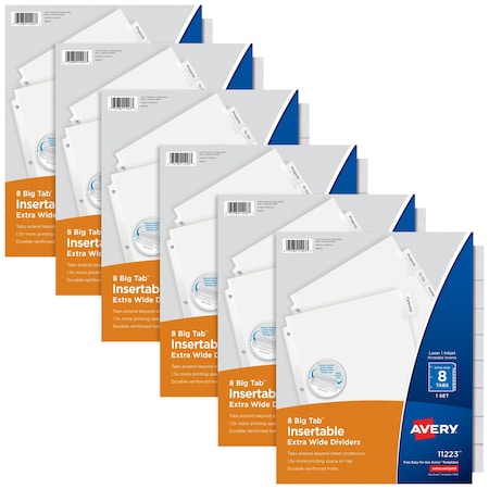 Avery Big Tab Extra-Wide Insertable Clear, PK6 11254