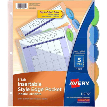 Avery Insertable Style Edge Plastic Dividers 11292