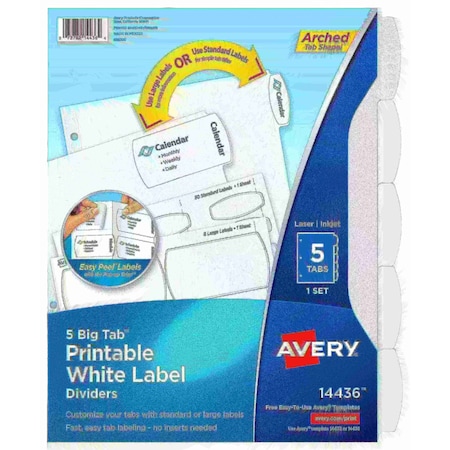 Avery Big Tab Printable Label Dividers, Easy P 14436