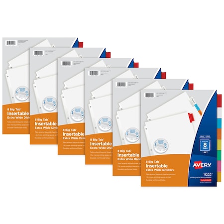 Avery Big Tab Extra-Wide Insertable Divid, PK6 21211
