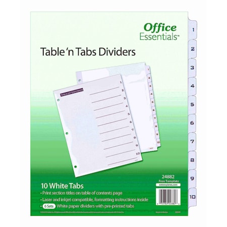 Office Essentials Table n Tabs Dividers, PK6 24882