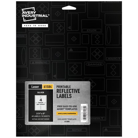 Avery Reflective Labels, 3.5