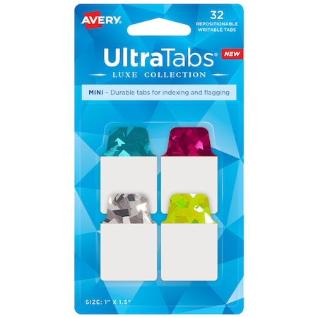 Avery Mini Ultra Tabs, 1" x 1.5", PK32 74146