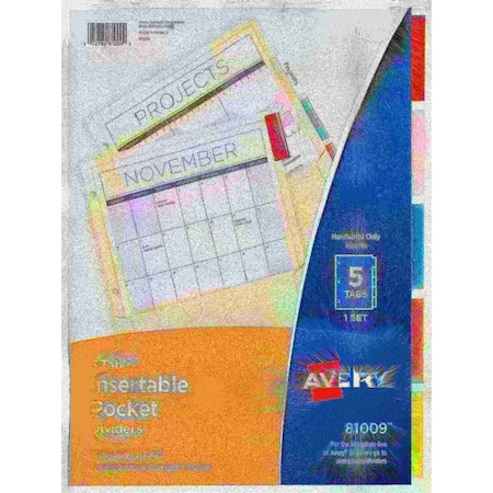 Avery Insertable Dividers with Pockets, Manila 81009