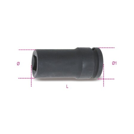 Beta 3/4" Dr, 21mm Size, Metric Impact Socket, 6 Pts 007280621