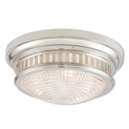 Livex Lighting Berwick 3 Light Polished Nickel Ceiling Mount 73053-35