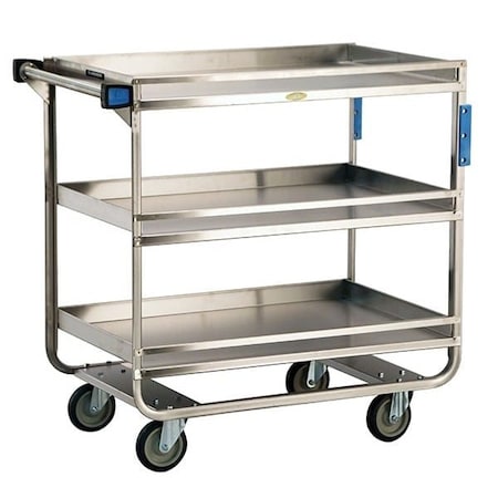 Lakeside Stainless Steel Guard Rail Cart; 700 Lb Capacity, 3 Shelf, 21"x33" 730