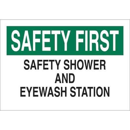 Brady Safety First, Safety Shower And Eyewash Station, 10" W x 7" H, Rectangle, Aluminum, 41218 41218