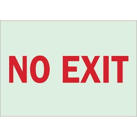 Brady Exit Sign, Plastic, 10" W, 7" H, No Exit, White 85480
