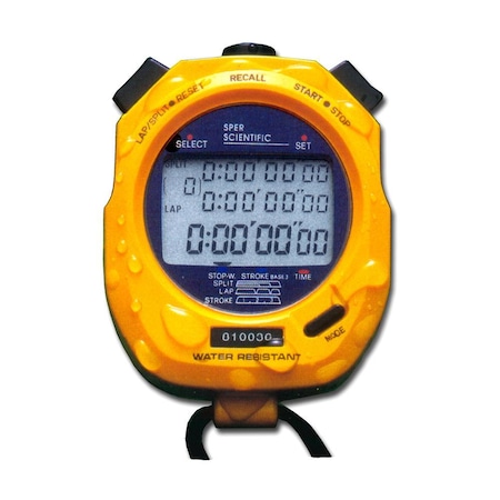 SPER SCIENTIFIC Memory Water Resistant Stopwatch, 100 810036