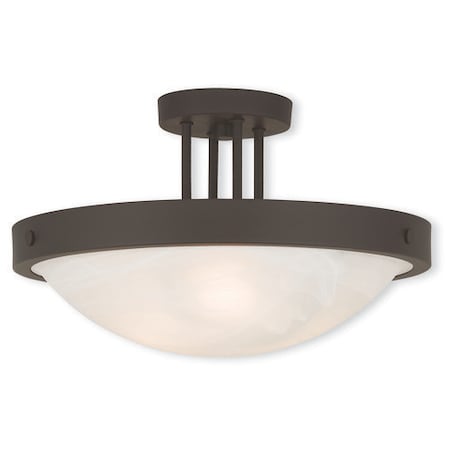 Livex Lighting New Brighton 3 Light Bronze Ceiling Moun 73956-07