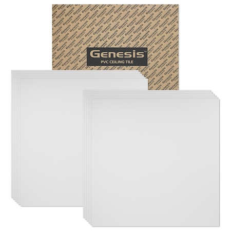 Genesis Smooth Pro Ceiling Tile, 24 in W x 24 in L, 12 PK 74000
