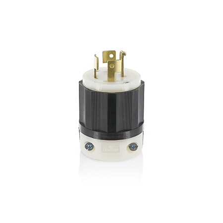 Leviton 20/10A Locking Plug 3P 4W 250/600V Bk/Wt 7411-GC