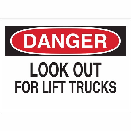 Brady Danger Sign, 7" H, 10" W, Aluminum, Rectangle, English, 42524 42524