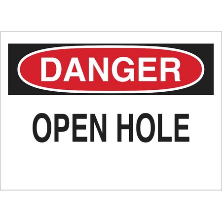 Brady Danger Sign, 7" H, 10" W, Aluminum, Rectangle, English, 43195 43195