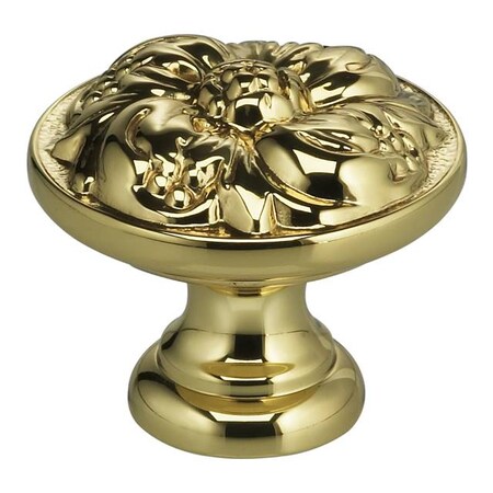Omnia Ornate Cabinet Knob Bright Brass 1-3/8" 7434/35.3