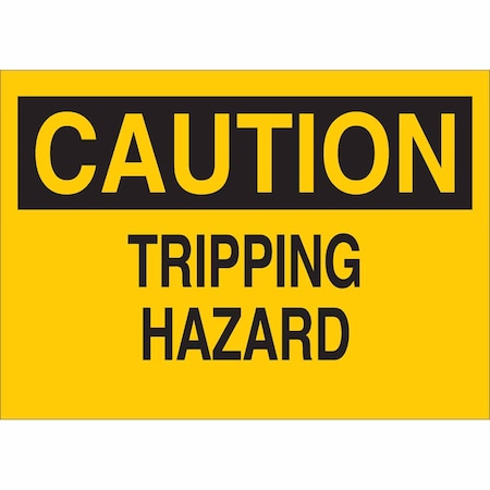Brady Caution Sign, 10" H, 14" W, Polyester, Rectangle, English, 85094 85094