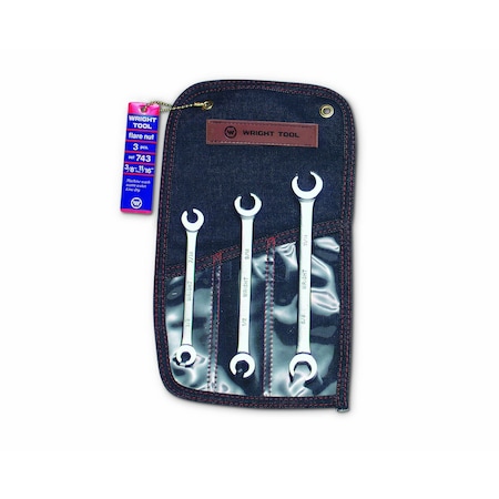 Wright Tool Flare Nut Wrench 3 Piece Set - 6 Point S 743