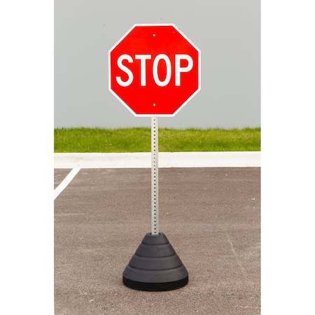 Zing Sign Base, 72 lb, Post/24" Stop Sign 7448