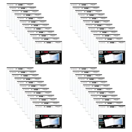 Roaring Spring Case of Recycled Landscape Note Pads, 11"x9.5", 40 sheets, College Ruled W/Margin, Micro-Perforated, PK48 74500cs