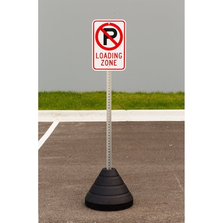 Zing Sign Base, 72 lb, Post/Loading Zn Sign 7450