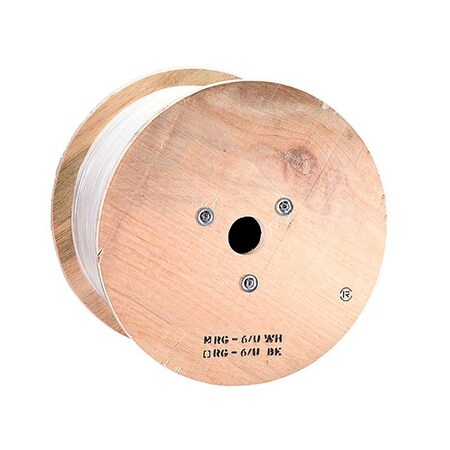 Monoprice Rg6 Quad Shield Cl2,1000 ft.Cable Wht 7482