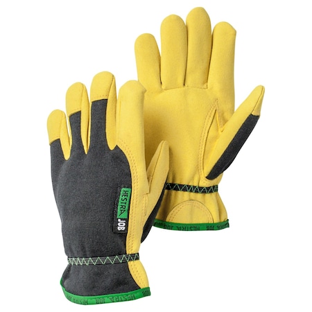 Hestra Kids Work Gloves, Synthetic Suede, Stretch Polyester, Black, Tan, 5, 1 PR KIDS KOBOLT