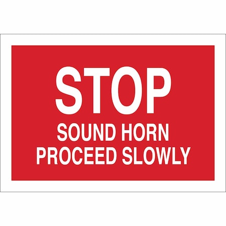 Brady Stop Sound Horn Proceed Slowly, 7 in x 10 in, Rectangle, Fiberglass, 122897 122897