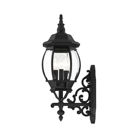 Livex Lighting Textured BlackOutdoorWall Lantern, 3 Ligh 7524-14