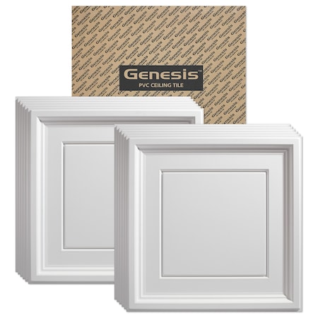 Genesis Icon Coffer Ceiling Tile, 24 in W x 24 in L, 12 PK 75300