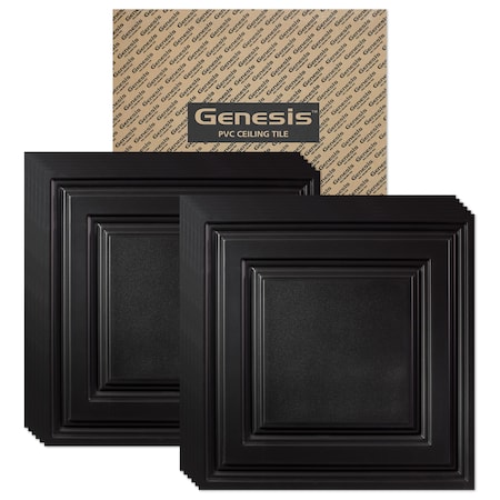 Genesis Icon Relief Ceiling Tile, 24 in W x 24 in L, 12 PK 75407