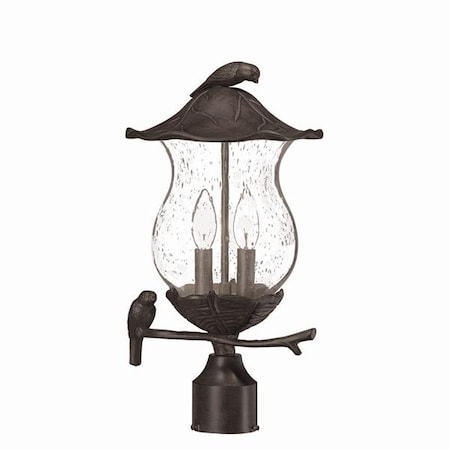 Acclaim Lighting Post 2-light, Seeded Glass, Black Coral 7567BC/SD