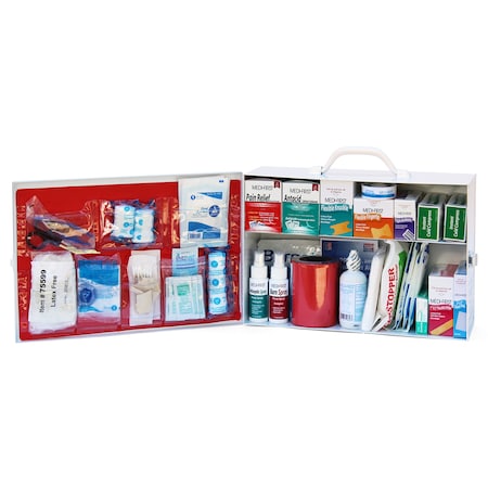 Medique First Aid Cabinet, White, Steel, 2 shelf 756ANSI