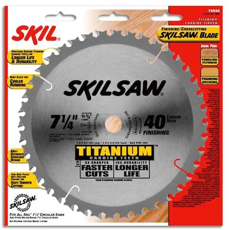 Skil Circular Saw Blade Skilsaw, 7-1/4"X40T 75940