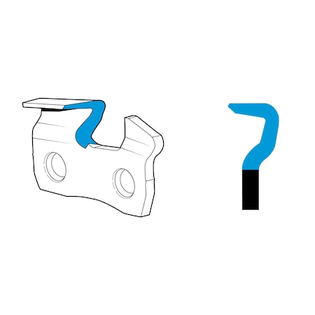 Oregon Semi-Chsl Chain, 3/8"Ptch, .063"Gg, 105Lnk 75DPX105G