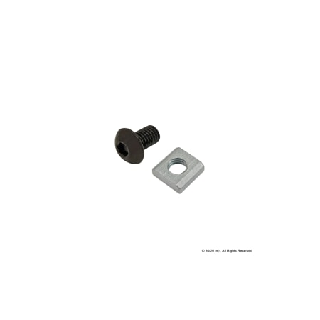80/20 M5-0.80 Socket Head Cap Screw, Button, Black Zinc Plated Steel, 8 mm Length 75-3581