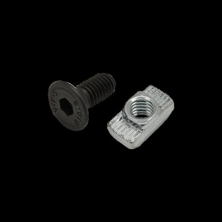 80/20 M6-1.00 Socket Head Cap Screw, Flat, Black Zinc Plated Steel, 14 mm Length 75-3585