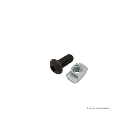 80/20 M8-1.25 Socket Head Cap Screw, Button, Black Zinc Plated Steel, 18 mm Length 75-3619