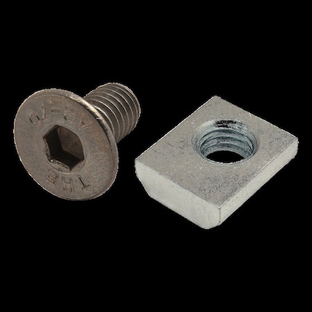 80/20 M6-1.00 Socket Head Cap Screw, Flat, Plain Stainless Steel, 12 mm Length 75-3639