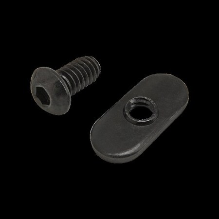 80/20 1/4"-20 Socket Head Cap Screw, Button, Black Zinc Plated Steel, 1/2 in Length 75-3800