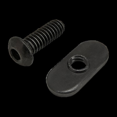 80/20 1/4"-20 Socket Head Cap Screw, Button, Black Zinc Plated Steel, 3/4 in Length 75-3804