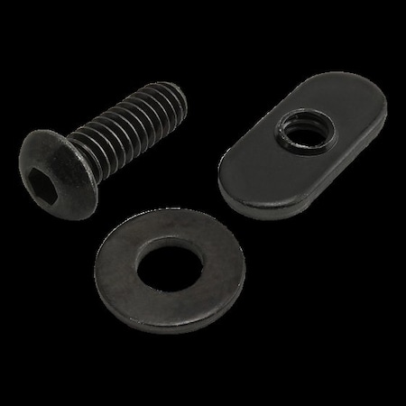 80/20 1/4"-20 Socket Head Cap Screw, Button, Black Zinc Plated Steel, 3/4 in Length 75-3810