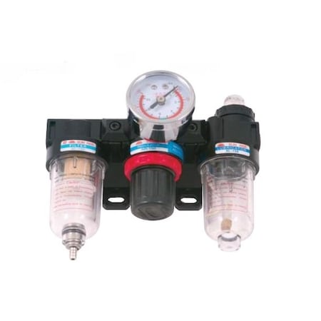 Hhip 1/4 NPT Clear Filter/Regulator/Lubricator 3 Piece Unit 7600-1771