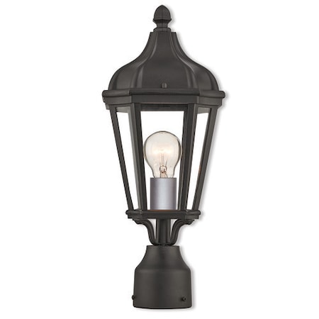 Livex Lighting Morgan 1 Light Textured Black Outdoor Post Top Lantern 76184-14